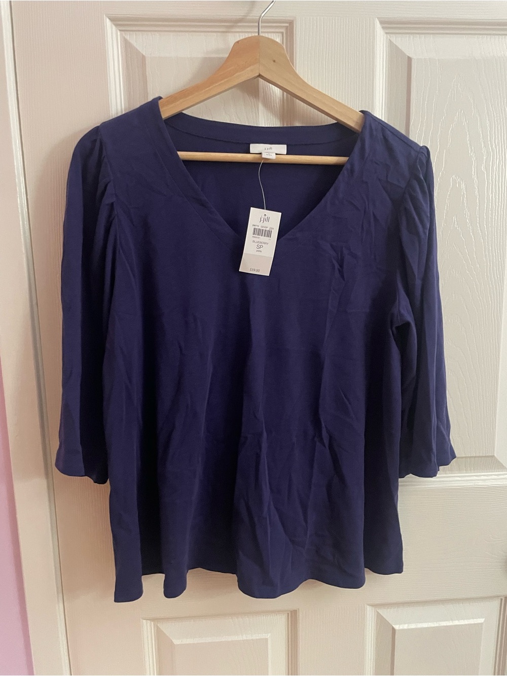 J. Jill Deep Blue V-Neck Long Sleeve Top